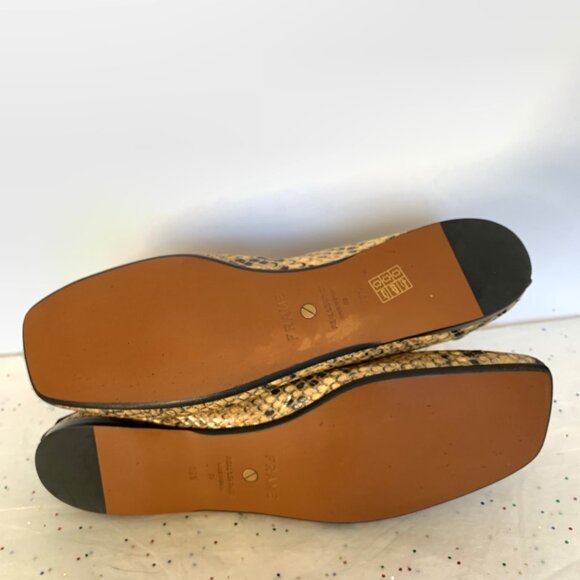 Frame Le Sunset Ballet Flats Python Multi Print Brwn/Blk Lambskin 39.5 Quiet Lux - Picture 11 of 16